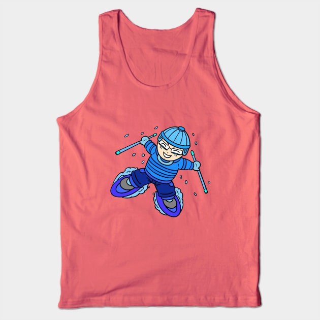 Skiing Kid Tank Top by Andrew Hau